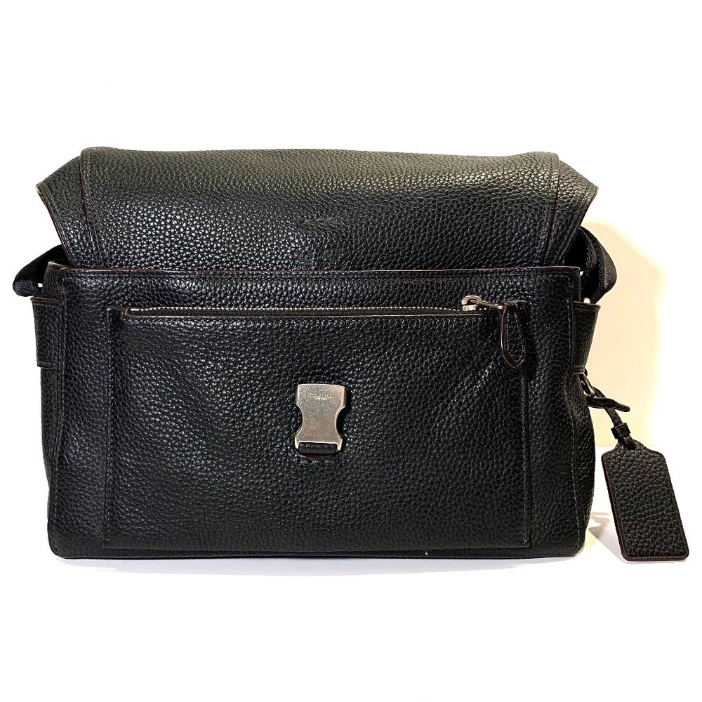 Coach 1941 Men's Pebbled Leather Messenger Bag - Picture 7 of 8
